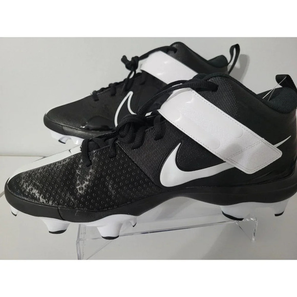 Nike Force Trout 7 Pro MCS Black White Baseball Cleats Men's Size 12 Brand New - Picture 4 of 16
